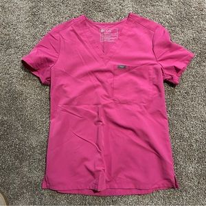 Figs Catarina One-Pocket Scrub Top Electric Orchid